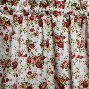 HANDMADE ROSE EYELET POLY/COTTON VALANCE, 42 X 15 INCHES
